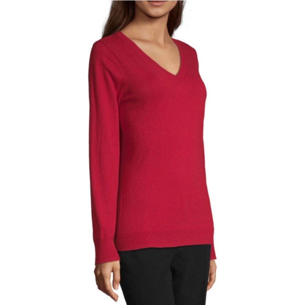 NWT Worthington V-Neck L/S Lightweight Sweater - Picture 2 of 4